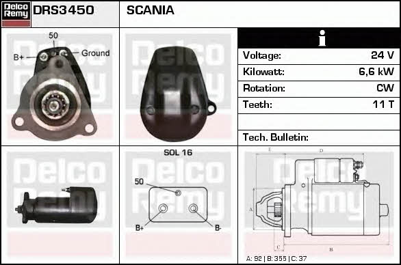 Remy DRS3450 Starter DRS3450