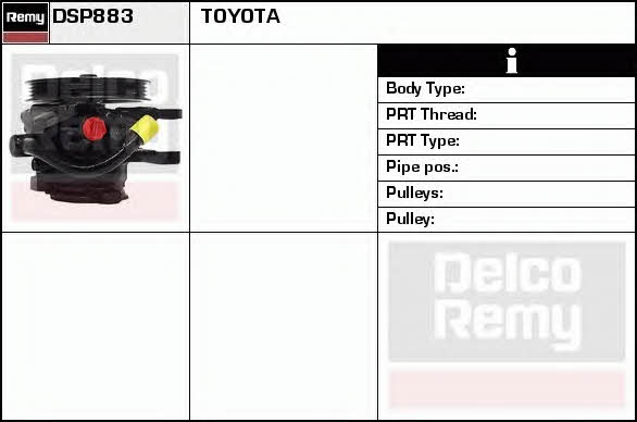 Remy DSP883 Hydraulic Pump, steering system DSP883