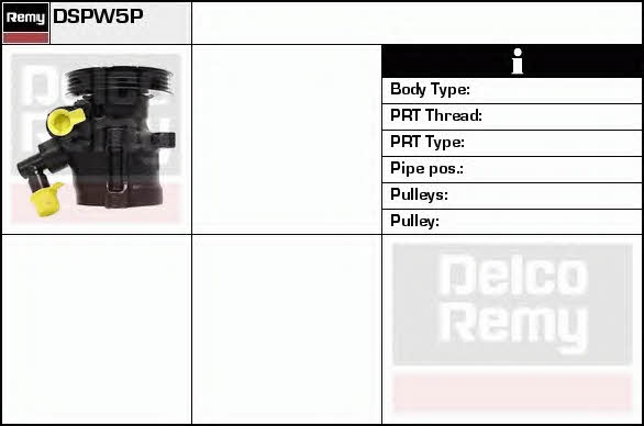 Remy DSPW5P Hydraulic Pump, steering system DSPW5P