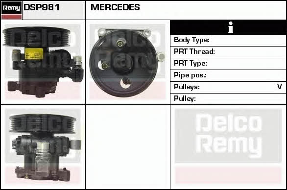 Remy DSP981 Hydraulic Pump, steering system DSP981