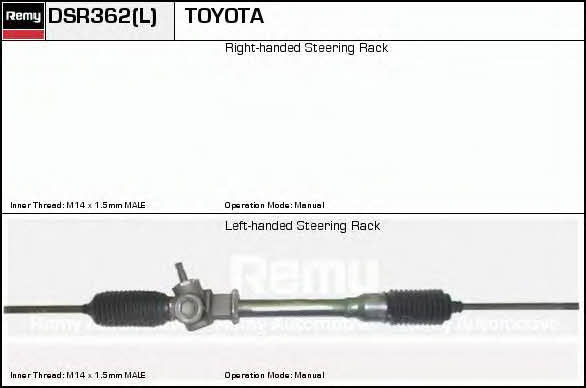 Remy DSR362L Steering rack without power steering DSR362L
