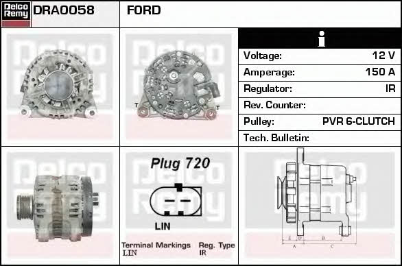 Remy DRA0058 Alternator DRA0058