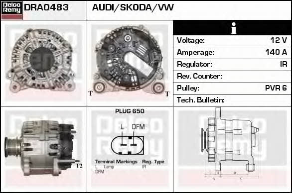 Remy DRA0483 Alternator DRA0483