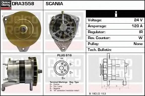 Remy DRA3558 Alternator DRA3558