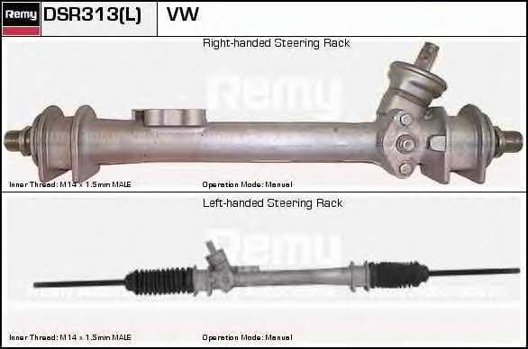 Remy DSR313L Steering rack without power steering DSR313L