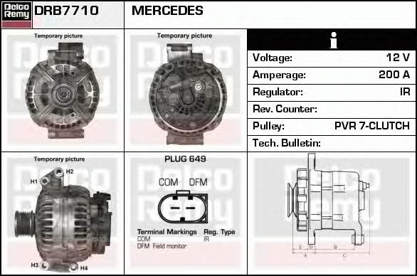 Remy DRB7710 Alternator DRB7710