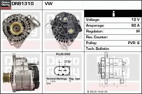 Remy DRB1310 Alternator DRB1310