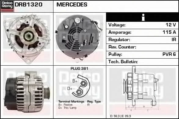 Remy DRB1320 Alternator DRB1320