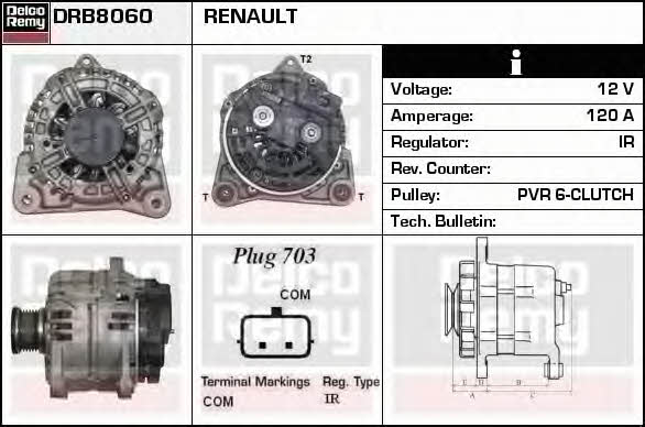 Remy DRB8060 Alternator DRB8060