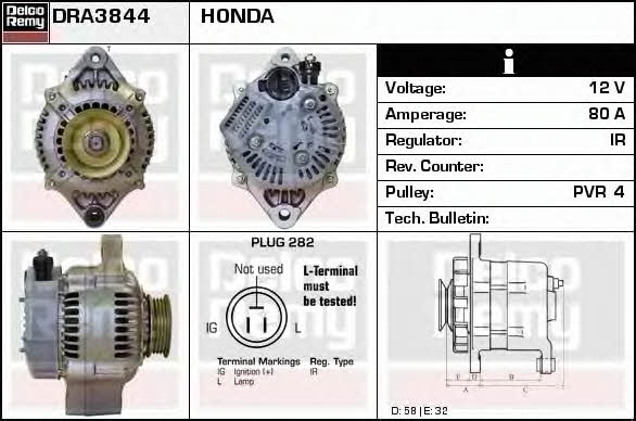 Remy DRA3844 Alternator DRA3844