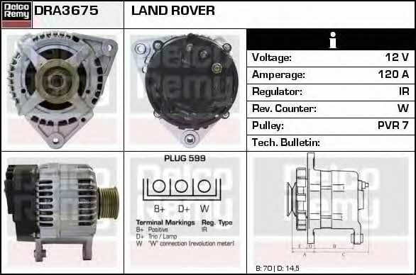 Remy DRA3675 Alternator DRA3675