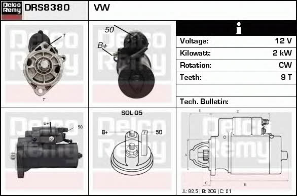 Remy DRS8380 Starter DRS8380