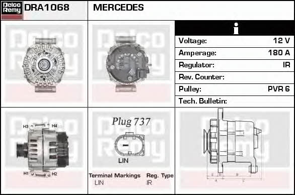 Remy DRA1068 Alternator DRA1068