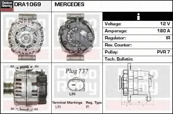 Remy DRA1069 Alternator DRA1069