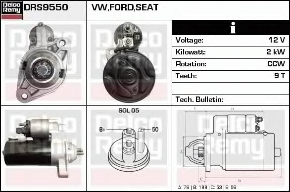 Remy DRS9550 Starter DRS9550