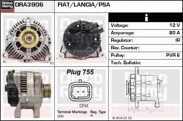 Remy DRA3906 Alternator DRA3906