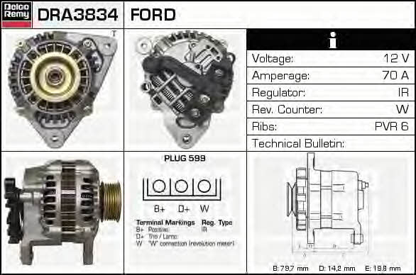 Remy DRA3834 Alternator DRA3834