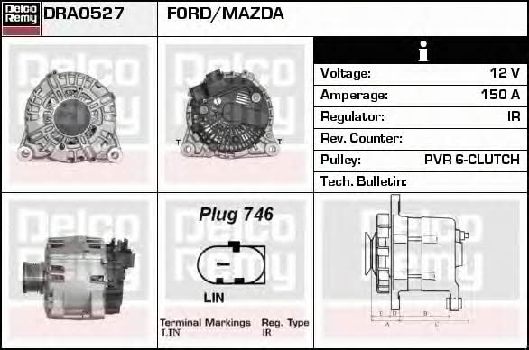 Remy DRA0527 Alternator DRA0527