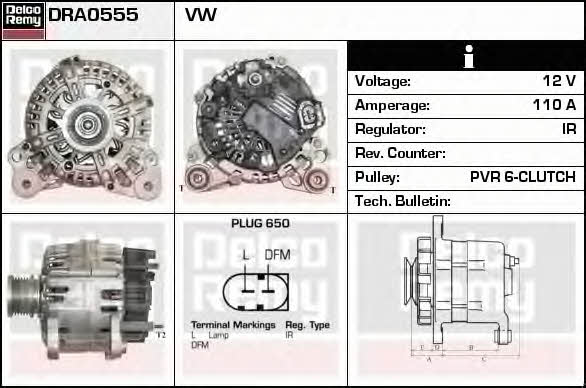 Remy DRA0555 Alternator DRA0555