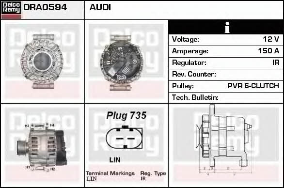 Remy DRA0594 Alternator DRA0594