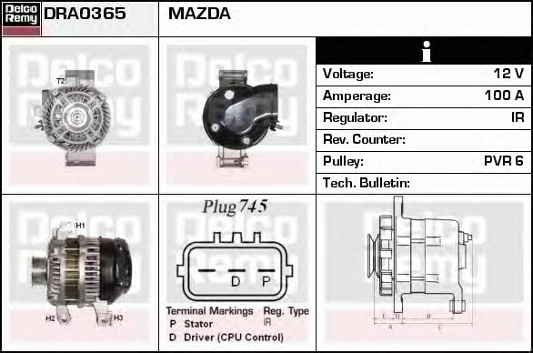 Remy DRA0365 Alternator DRA0365