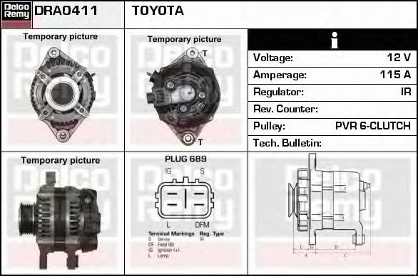 Remy DRA0411 Alternator DRA0411