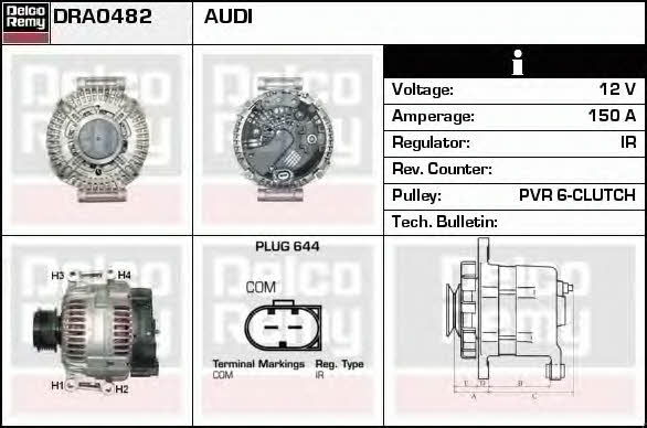 Remy DRA0482 Alternator DRA0482