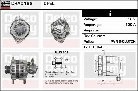 Remy DRA0182 Alternator DRA0182