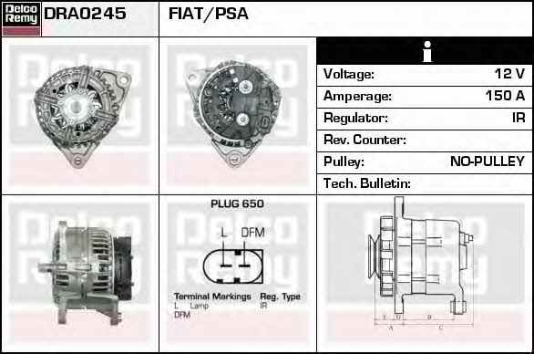 Remy DRA0245 Alternator DRA0245