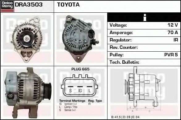 Remy DRA3503 Alternator DRA3503