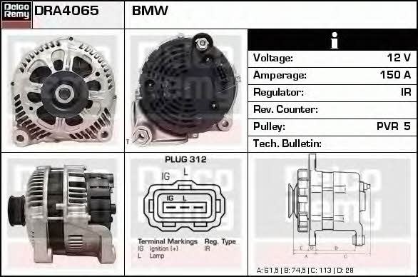 Remy DRA4065 Alternator DRA4065