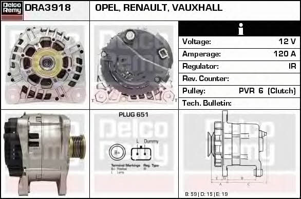 Remy DRA3918 Alternator DRA3918