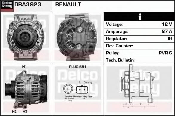 Remy DRA3923 Alternator DRA3923