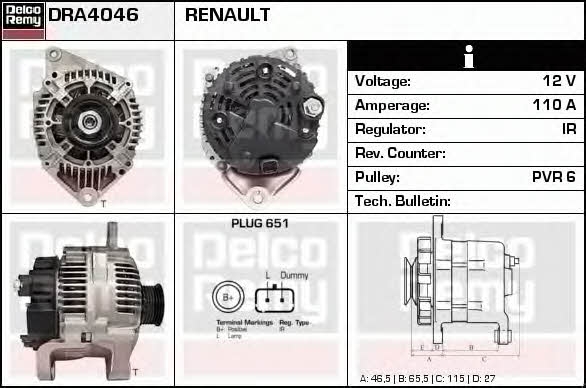 Remy DRA4046 Alternator DRA4046