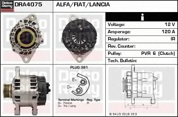 Remy DRA4075 Alternator DRA4075