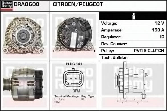 Remy DRA0608 Alternator DRA0608