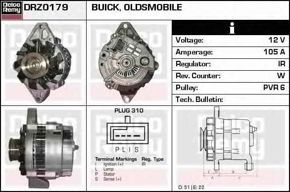 Remy DRZ0179 Alternator DRZ0179