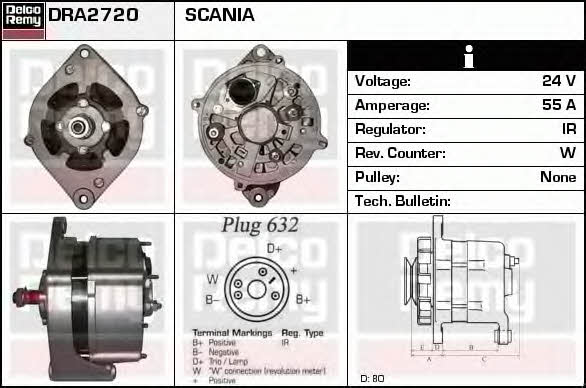 Remy DRA2720 Alternator DRA2720