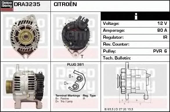 Remy DRA3235 Alternator DRA3235