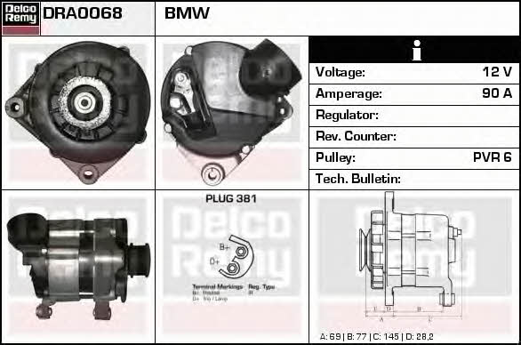 Remy DRA0068 Alternator DRA0068