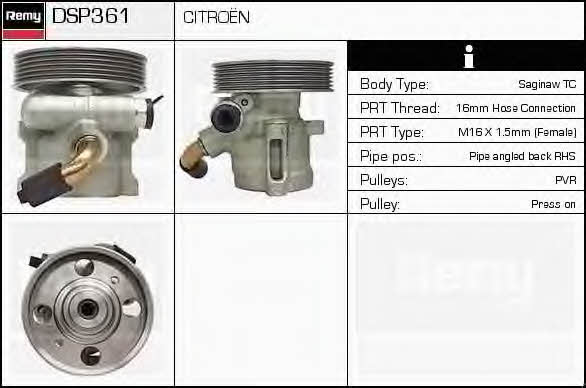 Remy DSP361 Hydraulic Pump, steering system DSP361