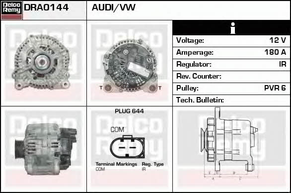 Remy DRA0144 Alternator DRA0144