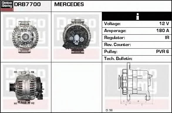 Remy DRB7700 Alternator DRB7700