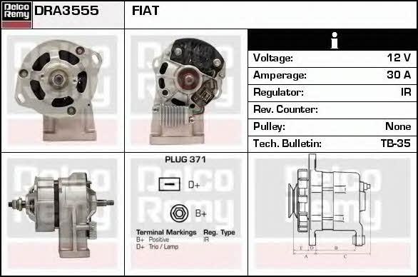 Remy DRA3555 Alternator DRA3555