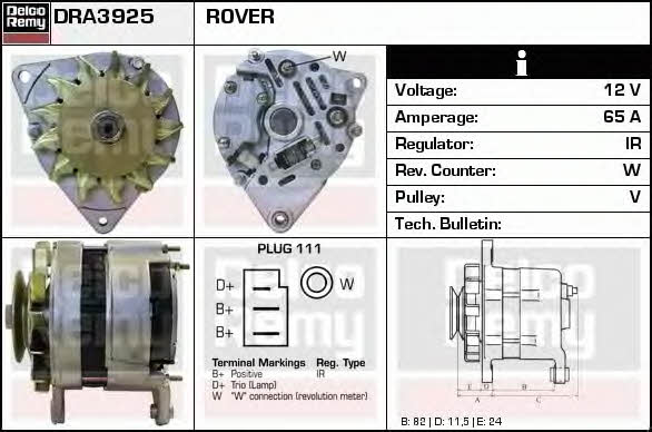 Remy DRA3925 Alternator DRA3925