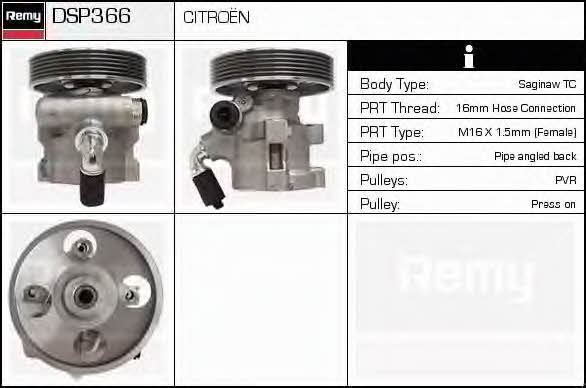 Remy DSP366 Hydraulic Pump, steering system DSP366