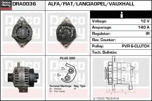 Remy DRA0036 Alternator DRA0036