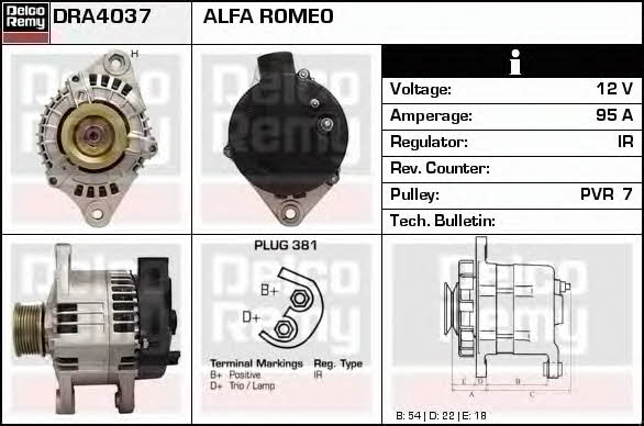 Remy DRA4037 Alternator DRA4037
