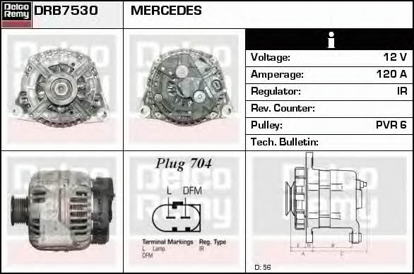 Remy DRB7530 Alternator DRB7530