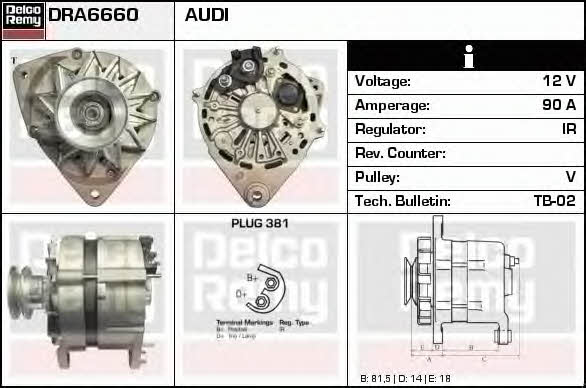 Remy DRA6660 Alternator DRA6660